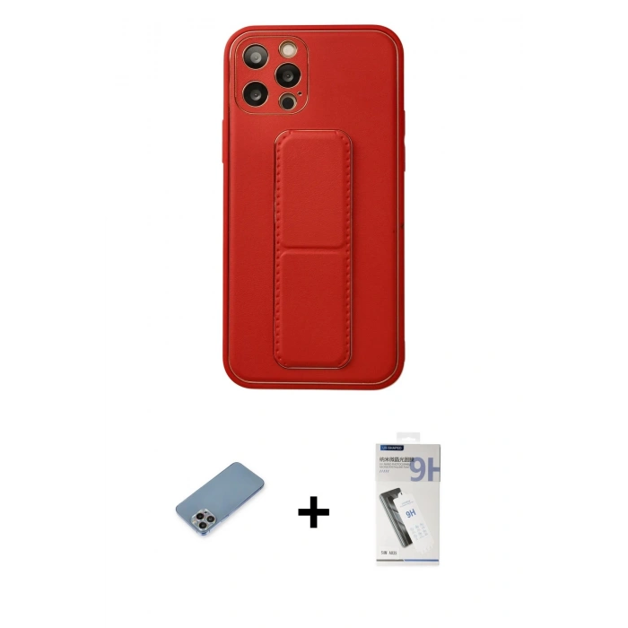 MARSİLYAN™- iPhone 12 Pro Kılıf Akış Doku - Şeffaf Uv Polymer Nano Ekran Koruyucu + Shine Kamera Lens Koruma Cam - GI