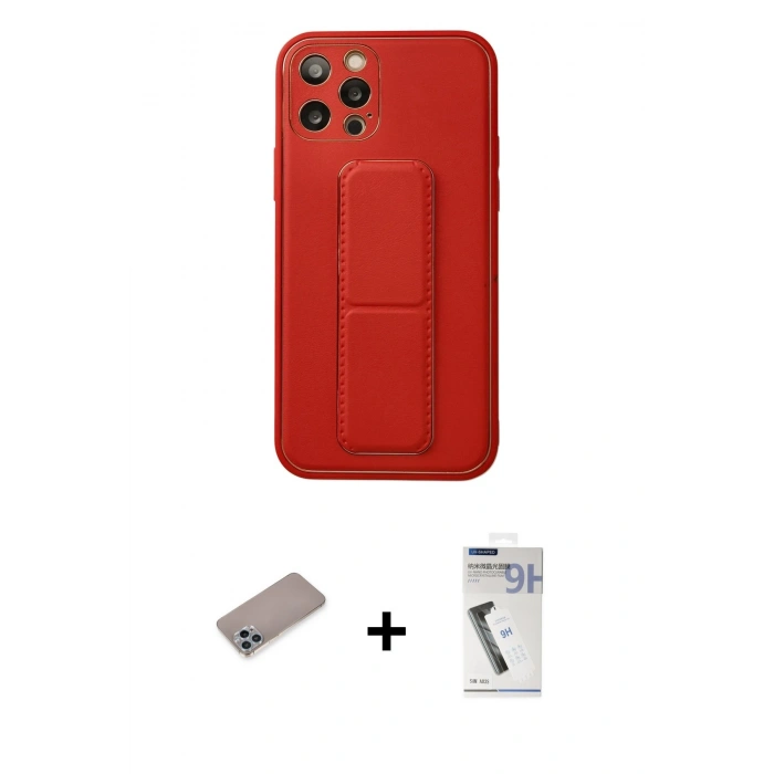 MARSİLYAN™- iPhone 12 Pro Kılıf Akış Doku - Şeffaf Uv Polymer Nano Ekran Koruyucu + Shine Kamera Lens Koruma Cam - SABE