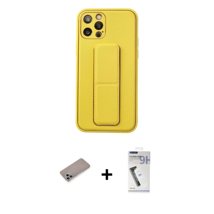 MARSİLYAN™- iPhone 12 Pro Kılıf Akış Doku - Şeffaf Uv Polymer Nano Ekran Koruyucu + Shine Kamera Lens Koruma Cam - SABE