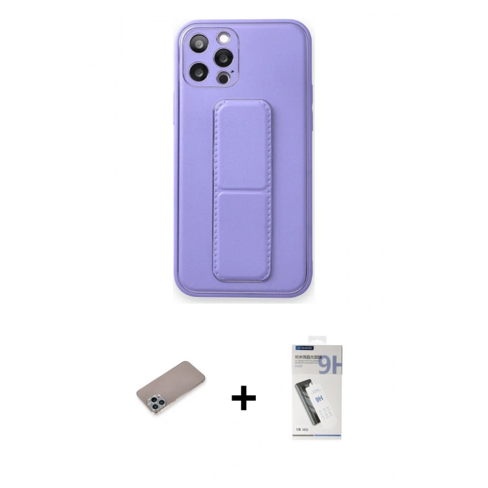 MARSİLYAN™- iPhone 12 Pro Kılıf Akış Doku - Şeffaf Uv Polymer Nano Ekran Koruyucu + Shine Kamera Lens Koruma Cam - SABE