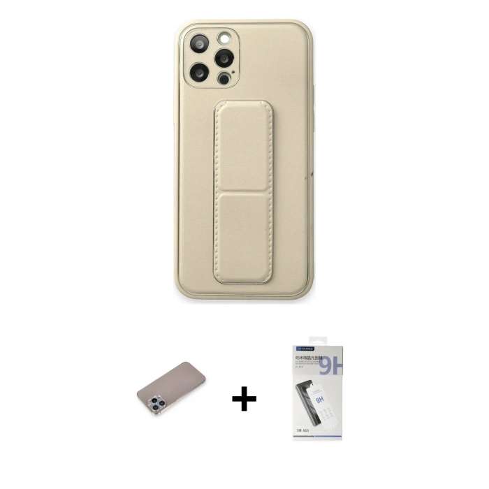 MARSİLYAN™- iPhone 12 Pro Kılıf Akış Doku - Şeffaf Uv Polymer Nano Ekran Koruyucu + Shine Kamera Lens Koruma Cam - SABE