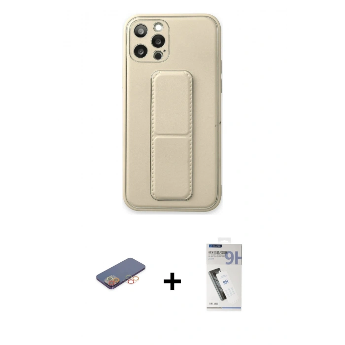 MARSİLYAN™- iPhone 12 Pro Kılıf Akış Doku - Şeffaf Uv Polymer Nano Ekran Koruyucu + Renkli Kamera Lens Koruma Cam - TU