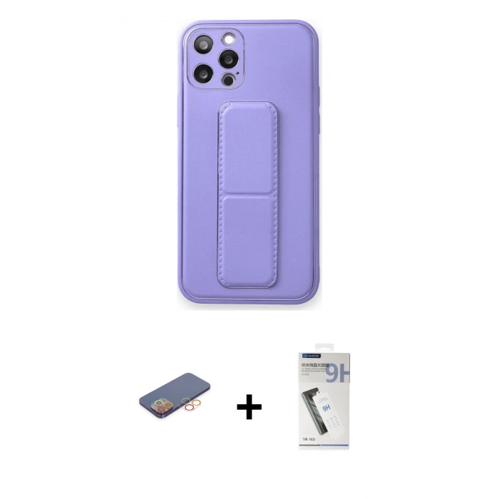 MARSİLYAN™- iPhone 12 Pro Kılıf Akış Doku - Şeffaf Uv Polymer Nano Ekran Koruyucu + Renkli Kamera Lens Koruma Cam - TU