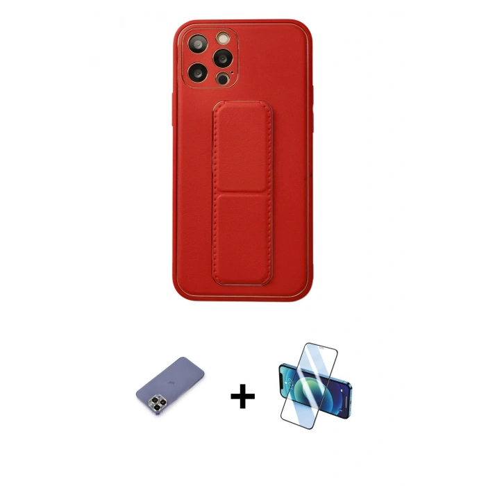 MARSİLYAN™- iPhone 12 Pro Kılıf Akış Doku - Siyah 3D Antistatik Seramik Nano Ekran Koruyucu + Metal Kamera Lens Koruma Cam - GD