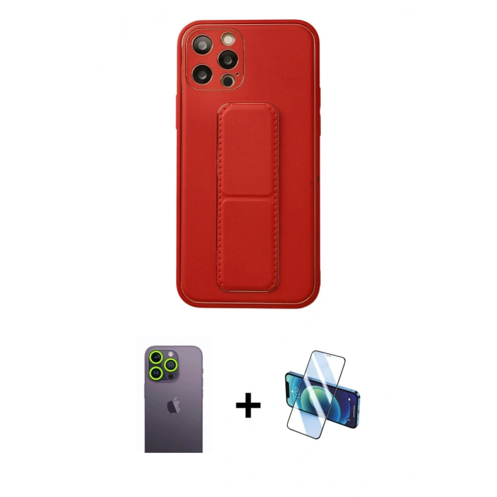 MARSİLYAN™- iPhone 12 Pro Kılıf Akış Doku - Siyah 3D Antistatik Seramik Nano Ekran Koruyucu + Neon Fosforlu Kamera Lens - YL