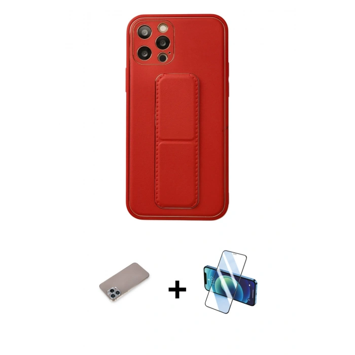 MARSİLYAN™- iPhone 12 Pro Kılıf Akış Doku - Siyah 3D Antistatik Seramik Nano Ekran Koruyucu + Shine Kamera Lens Koruma Cam - SABE