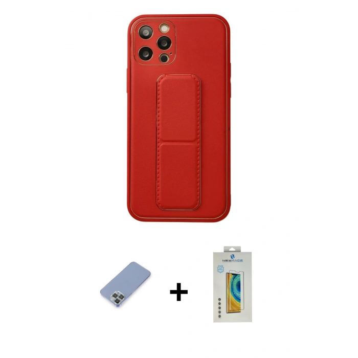 MARSİLYAN™- iPhone 12 Pro Kılıf Akış Doku - Siyah Polymer Nano Ekran Koruyucu + Metal Kamera Lens Koruma Cam - KUYL