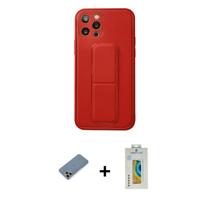 MARSİLYAN™- iPhone 12 Pro Kılıf Akış Doku - Siyah Polymer Nano Ekran Koruyucu + Metal Kamera Lens Koruma Cam - MR