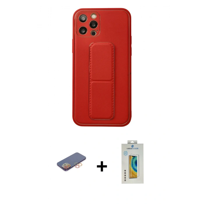MARSİLYAN™- iPhone 12 Pro Kılıf Akış Doku - Siyah Polymer Nano Ekran Koruyucu + Renkli Kamera Lens Koruma Cam - TU