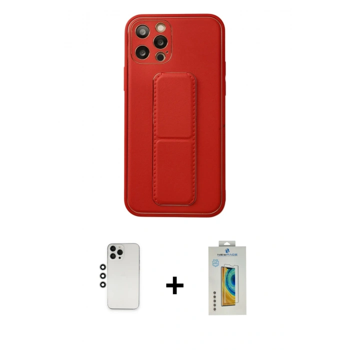 MARSİLYAN™- iPhone 12 Pro Kılıf Akış Doku - Siyah Polymer Nano Ekran Koruyucu + Shine Kamera Lens - GS