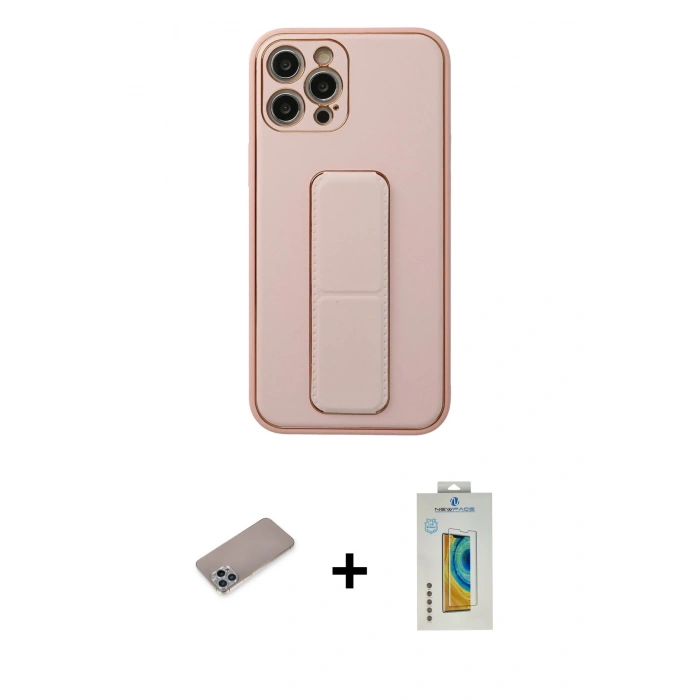 MARSİLYAN™- iPhone 12 Pro Kılıf Akış Doku - Siyah Polymer Nano Ekran Koruyucu + Sierra Blue Shine Kamera Lens Koruma Cam