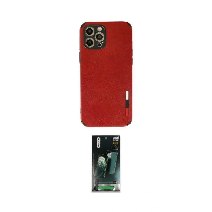 MARSİLYAN™- iPhone 12 Pro Kılıf Doruk Asil Koleksiyonu - Siyah 360 Mat Full Body Arka Koruyucu