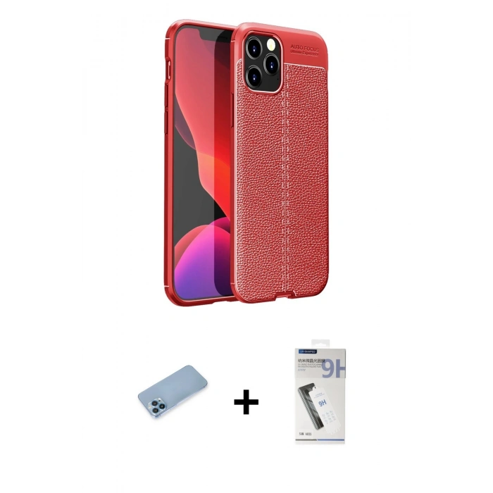 MARSİLYAN™- iPhone 12 Pro Kılıf Doruk Klasik Özel Seri - Şeffaf Uv Polymer Nano Ekran Koruyucu + Shine Kamera Lens Koruma Cam - MI