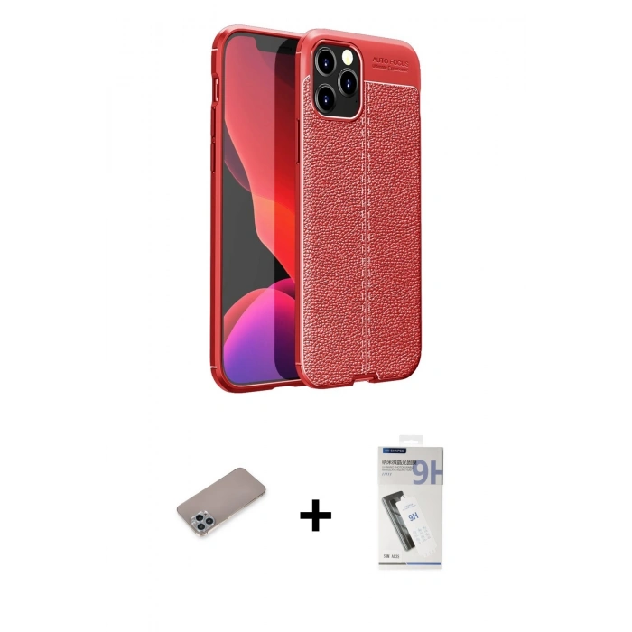 MARSİLYAN™- iPhone 12 Pro Kılıf Doruk Klasik Özel Seri - Şeffaf Uv Polymer Nano Ekran Koruyucu + Shine Kamera Lens Koruma Cam - SABE