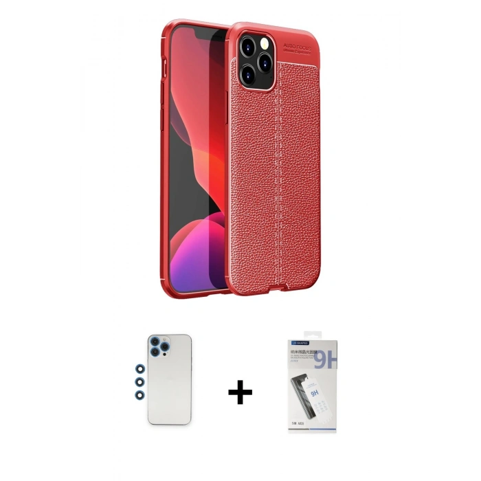 MARSİLYAN™- iPhone 12 Pro Kılıf Doruk Klasik Özel Seri - Şeffaf Uv Polymer Nano Ekran Koruyucu + Shine Kamera Lens - MI