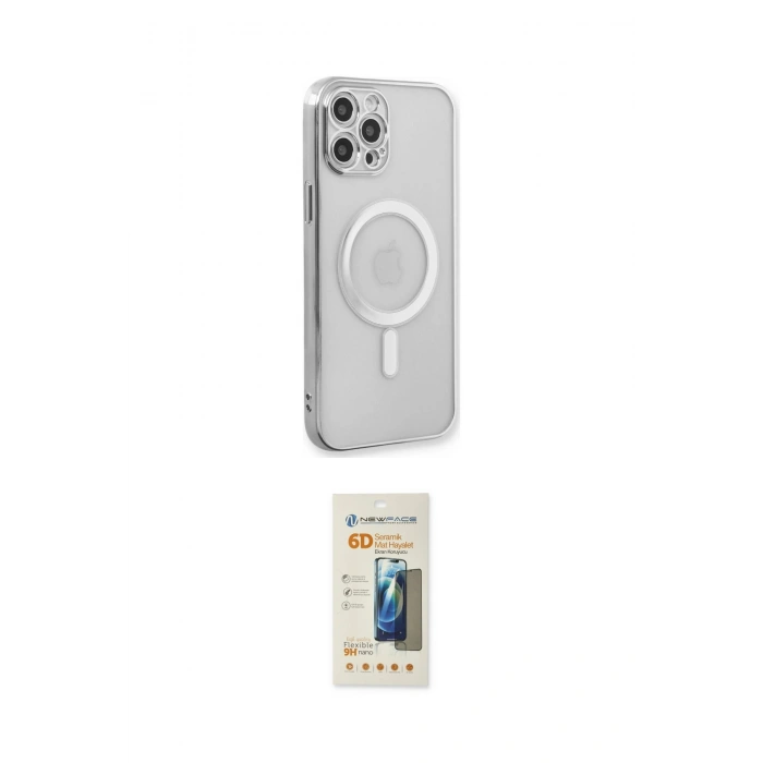 MARSİLYAN™- iPhone 12 Pro Kılıf Doruk Minimal - Siyah 6D Mat Seramik Hayalet Nano Ekran Koruyucu