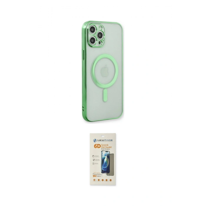 MARSİLYAN™- iPhone 12 Pro Kılıf Doruk Minimal - Siyah 6D Mat Seramik Hayalet Nano Ekran Koruyucu