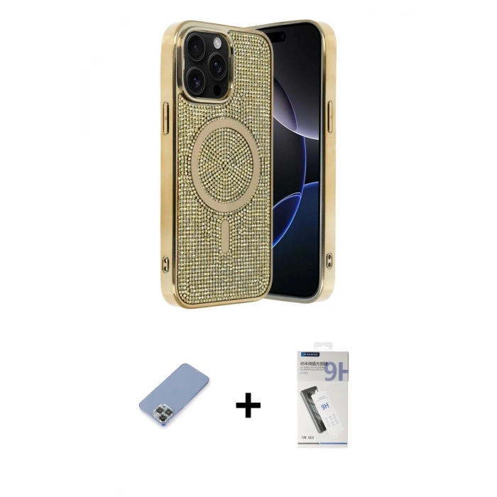 MARSİLYAN™- iPhone 12 Pro Kılıf Eksen Çizgi - Şeffaf Uv Polymer Nano Ekran Koruyucu + Metal Kamera Lens Koruma Cam - KUYL