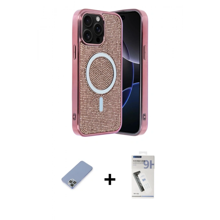 MARSİLYAN™- iPhone 12 Pro Kılıf Eksen Çizgi - Şeffaf Uv Polymer Nano Ekran Koruyucu + Metal Kamera Lens Koruma Cam - KUYL