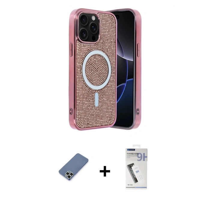 MARSİLYAN™- iPhone 12 Pro Kılıf Eksen Çizgi - Şeffaf Uv Polymer Nano Ekran Koruyucu + Metal Kamera Lens Koruma Cam - AKYL