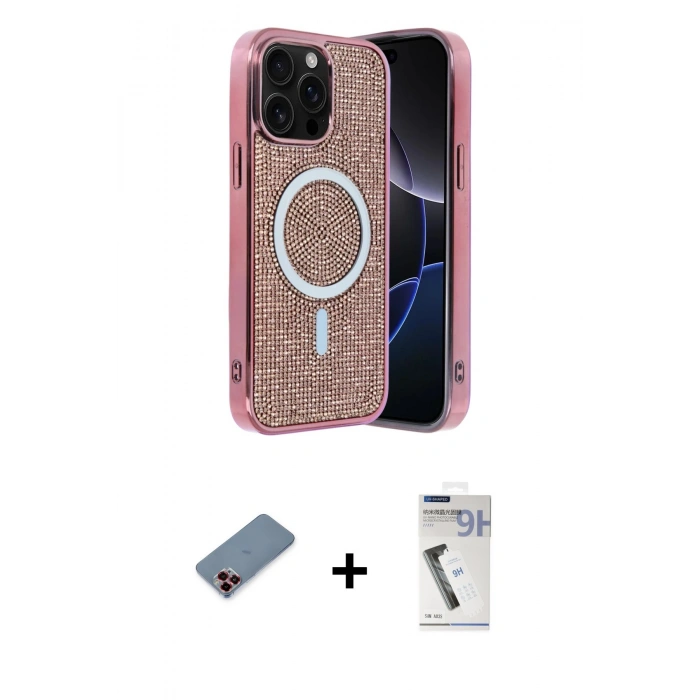 MARSİLYAN™- iPhone 12 Pro Kılıf Eksen Çizgi - Şeffaf Uv Polymer Nano Ekran Koruyucu + Metal Kamera Lens Koruma Cam - KI