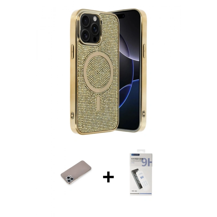 MARSİLYAN™- iPhone 12 Pro Kılıf Eksen Çizgi - Şeffaf Uv Polymer Nano Ekran Koruyucu + Sierra Blue Shine Kamera Lens Koruma Cam