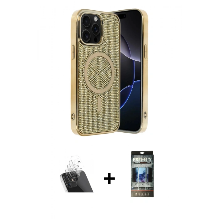 MARSİLYAN™- iPhone 12 Pro Kılıf Eksen Çizgi - Siyah 34D Hayalet Izgaralı Cam + Kamera Lens Koruma Cam - SF