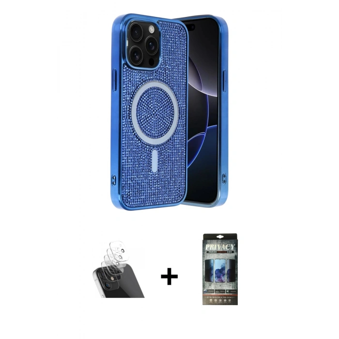 MARSİLYAN™- iPhone 12 Pro Kılıf Eksen Çizgi - Siyah 34D Hayalet Izgaralı Cam + Kamera Lens Koruma Cam - SF