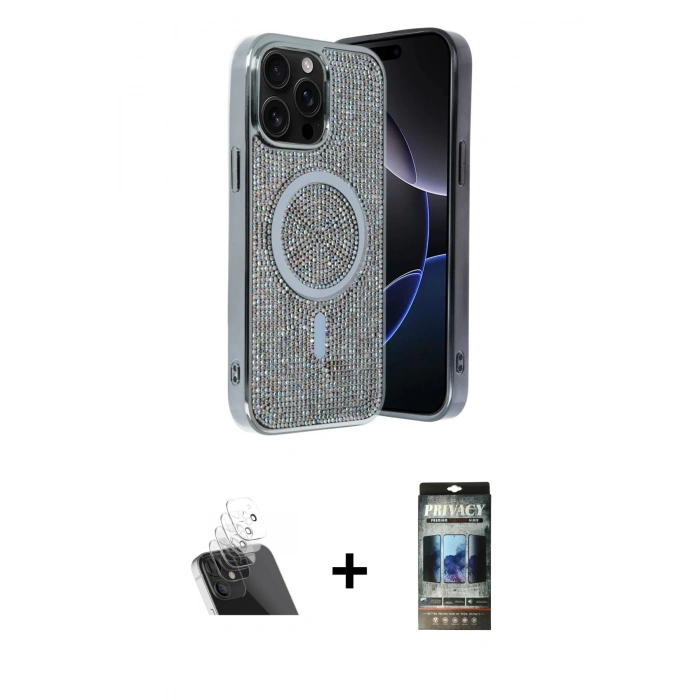 MARSİLYAN™- iPhone 12 Pro Kılıf Eksen Çizgi - Siyah 34D Hayalet Izgaralı Cam + Kamera Lens Koruma Cam - SF