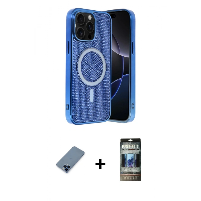 MARSİLYAN™- iPhone 12 Pro Kılıf Eksen Çizgi - Siyah 34D Hayalet Izgaralı Cam + Metal Kamera Lens Koruma Cam - MI