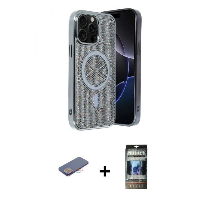 MARSİLYAN™- iPhone 12 Pro Kılıf Eksen Çizgi - Siyah 34D Hayalet Izgaralı Cam + Renkli Kamera Lens Koruma Cam - PE