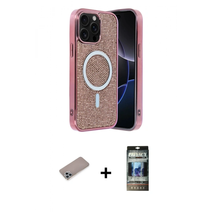 MARSİLYAN™- iPhone 12 Pro Kılıf Eksen Çizgi - Siyah 34D Hayalet Izgaralı Cam + Shine Kamera Lens Koruma Cam - SABE