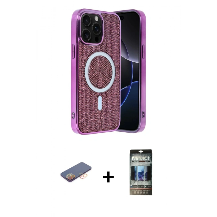 MARSİLYAN™- iPhone 12 Pro Kılıf Eksen Çizgi - Siyah 34D Hayalet Izgaralı Cam + Renkli Kamera Lens Koruma Cam - TU