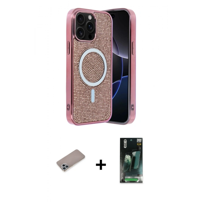 MARSİLYAN™- iPhone 12 Pro Kılıf Eksen Çizgi - Siyah 360 Mat Full Body Arka Koruyucu + Shine Kamera Lens Koruma Cam - SABE