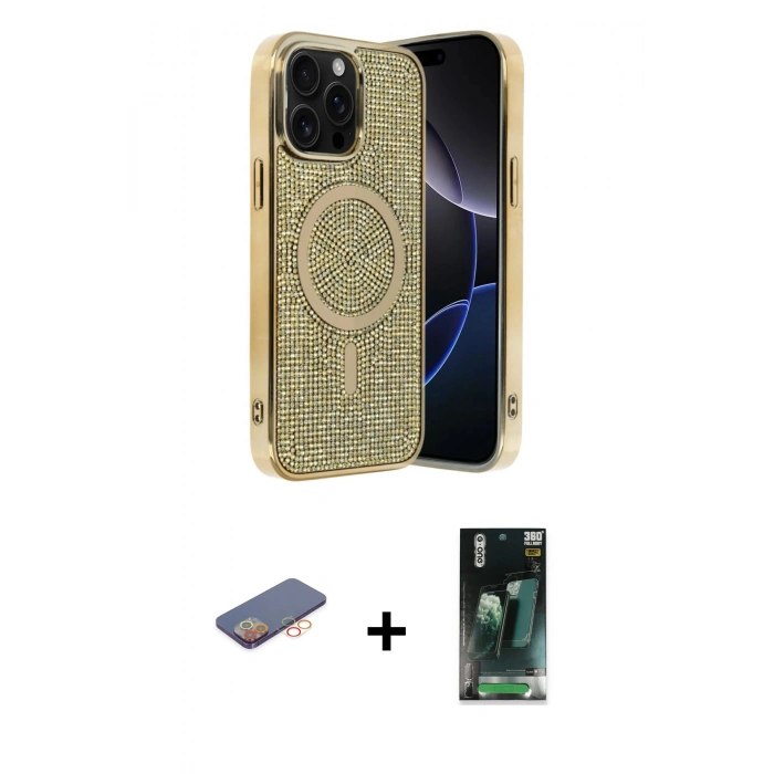 MARSİLYAN™- iPhone 12 Pro Kılıf Eksen Çizgi - Siyah 360 Mat Full Body Arka Koruyucu + Renkli Kamera Lens Koruma Cam - TU