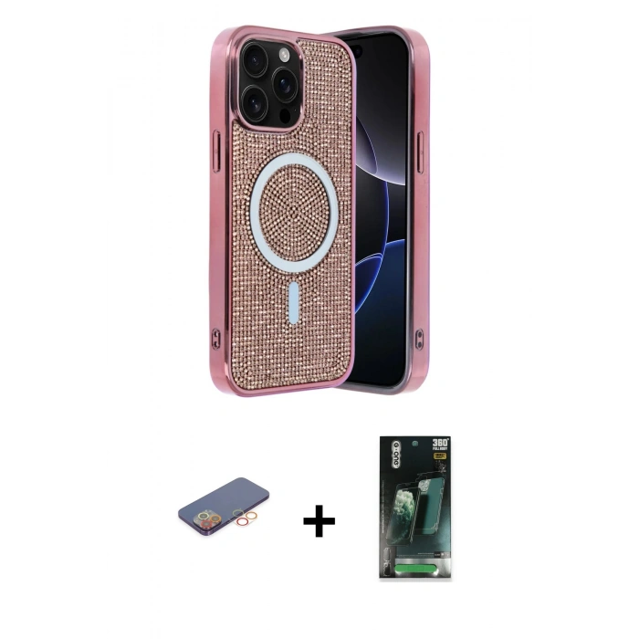 MARSİLYAN™- iPhone 12 Pro Kılıf Eksen Çizgi - Siyah 360 Mat Full Body Arka Koruyucu + Renkli Kamera Lens Koruma Cam - TU