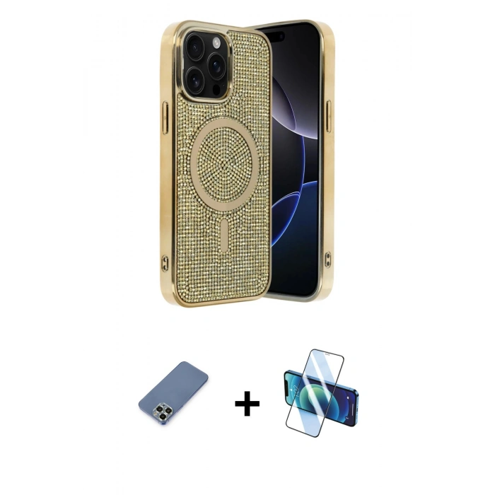 MARSİLYAN™- iPhone 12 Pro Kılıf Eksen Çizgi - Siyah 3D Antistatik Seramik Nano Ekran Koruyucu + Metal Kamera Lens Koruma Cam - AKYL
