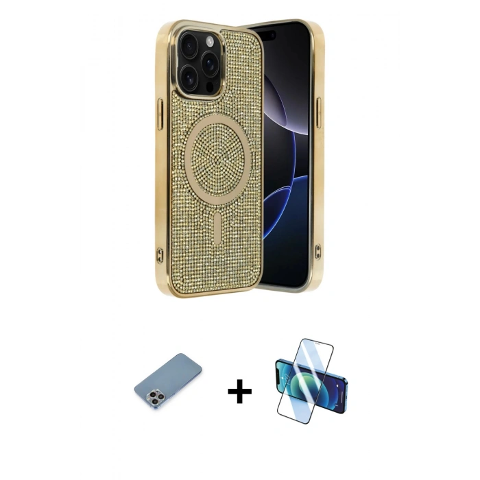 MARSİLYAN™- iPhone 12 Pro Kılıf Eksen Çizgi - Siyah 3D Antistatik Seramik Nano Ekran Koruyucu + Shine Kamera Lens Koruma Cam - GI