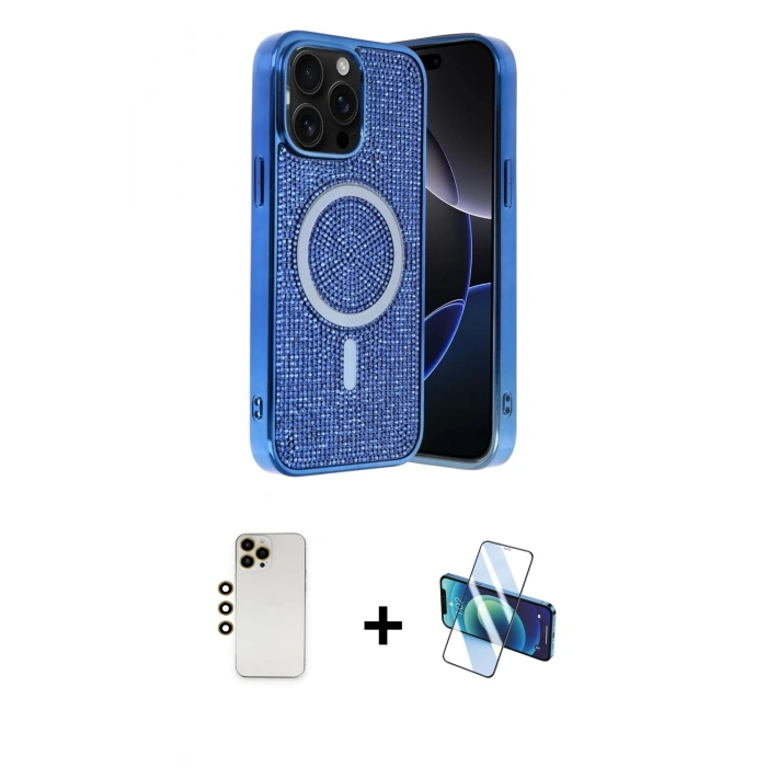 MARSİLYAN™- iPhone 12 Pro Kılıf Eksen Çizgi - Siyah 3D Antistatik Seramik Nano Ekran Koruyucu + Shine Kamera Lens - GD
