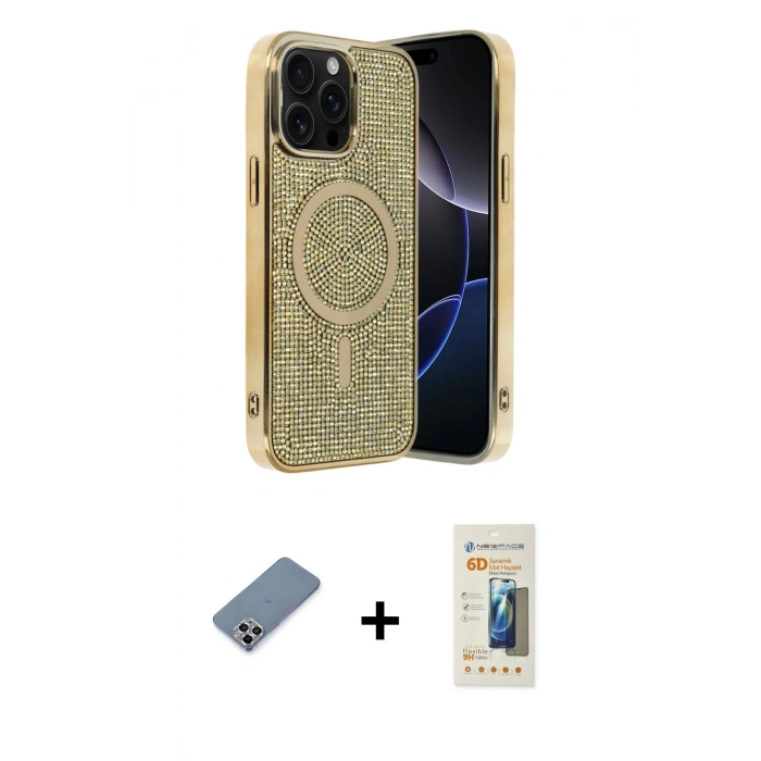 MARSİLYAN™- iPhone 12 Pro Kılıf Eksen Çizgi - Siyah 6D Mat Seramik Hayalet Nano Ekran Koruyucu + Metal Kamera Lens Koruma Cam - GS