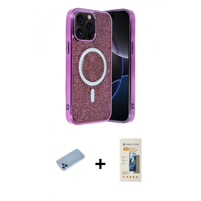 MARSİLYAN™- iPhone 12 Pro Kılıf Eksen Çizgi - Siyah 6D Mat Seramik Hayalet Nano Ekran Koruyucu + Shine Kamera Lens Koruma Cam - MI