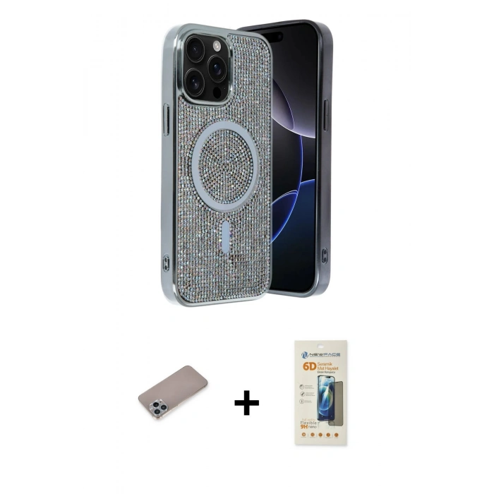 MARSİLYAN™- iPhone 12 Pro Kılıf Eksen Çizgi - Siyah 6D Mat Seramik Hayalet Nano Ekran Koruyucu + Shine Kamera Lens Koruma Cam - SABE