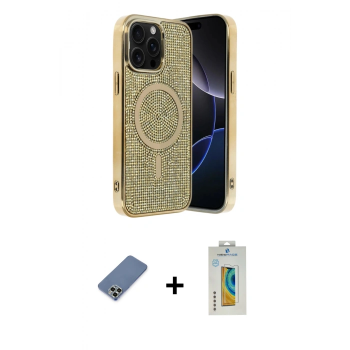 MARSİLYAN™- iPhone 12 Pro Kılıf Eksen Çizgi - Siyah Polymer Nano Ekran Koruyucu + Metal Kamera Lens Koruma Cam - AKYL