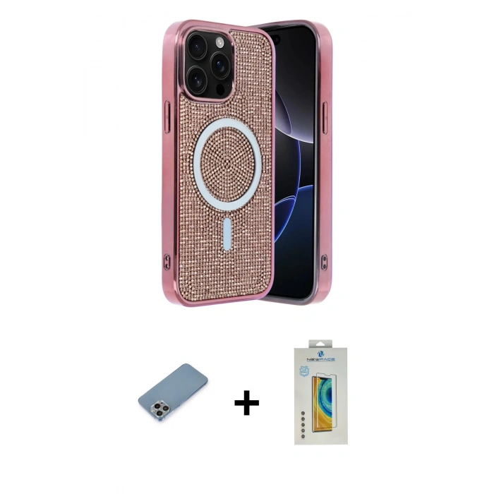 MARSİLYAN™- iPhone 12 Pro Kılıf Eksen Çizgi - Siyah Polymer Nano Ekran Koruyucu + Shine Kamera Lens Koruma Cam - GI