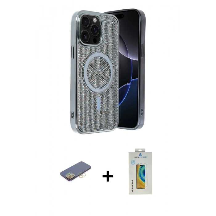 MARSİLYAN™- iPhone 12 Pro Kılıf Eksen Çizgi - Siyah Polymer Nano Ekran Koruyucu + Renkli Kamera Lens Koruma Cam - SI