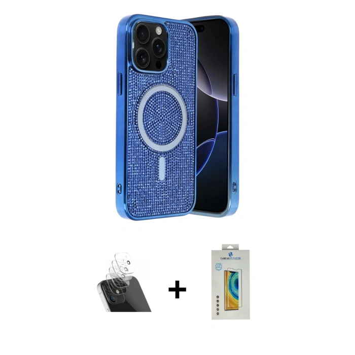 MARSİLYAN™- iPhone 12 Pro Kılıf Eksen Çizgi - Siyah Polymer Nano Ekran Koruyucu + Kamera Lens Koruma Cam - SF