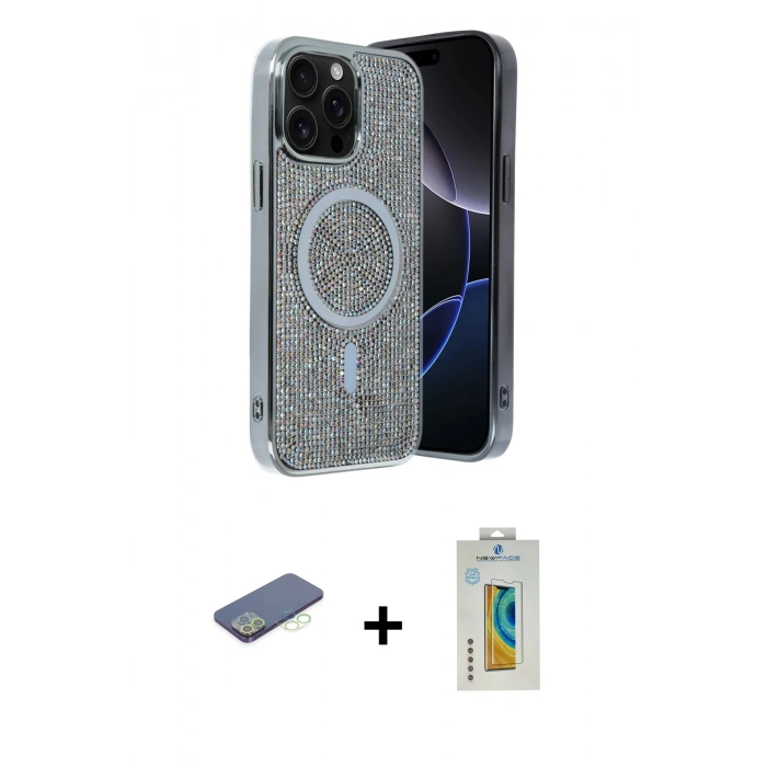 MARSİLYAN™- iPhone 12 Pro Kılıf Eksen Çizgi - Siyah Polymer Nano Ekran Koruyucu + Renkli Kamera Lens Koruma Cam - YL