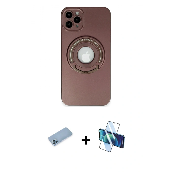 MARSİLYAN™- iPhone 12 Pro Kılıf Eksen Klasik Prime - Siyah 3D Antistatik Seramik Nano Ekran Koruyucu + Shine Kamera Lens Koruma Cam - MI