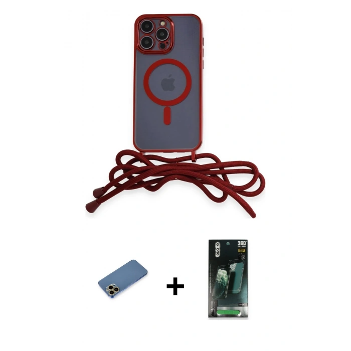 MARSİLYAN™- iPhone 12 Pro Kılıf Eksen Özel Seri - Şeffaf 360 Full Body Arka Koruyucu + Shine Kamera Lens Koruma Cam - GD