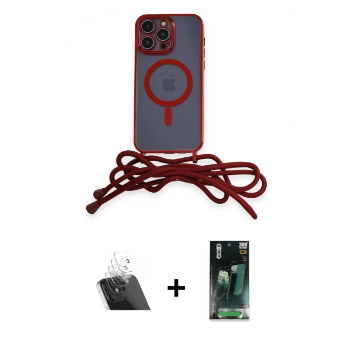 MARSİLYAN™- iPhone 12 Pro Kılıf Eksen Özel Seri - Şeffaf 360 Full Body Arka Koruyucu + Kamera Lens Koruma Cam - SF